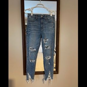 ae super hi-rise crop jeggings